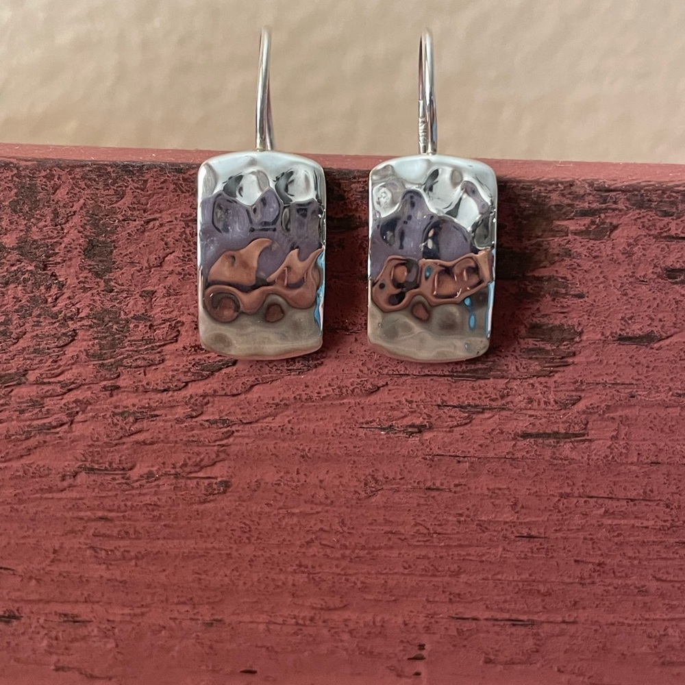 Silpada Sterling 924 Silver Earrings hammered with French Hooks
